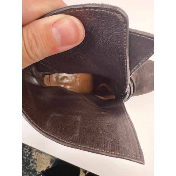 JIL SANDER Size 5.5 Brown Suede Double Buckle Ankle Boots Serrated Sole - Picture 12 of 12